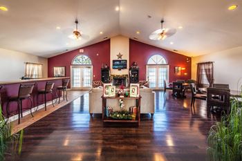 Recreation Center with seating and kitchen at Barton Farms in Greenwood, IN
